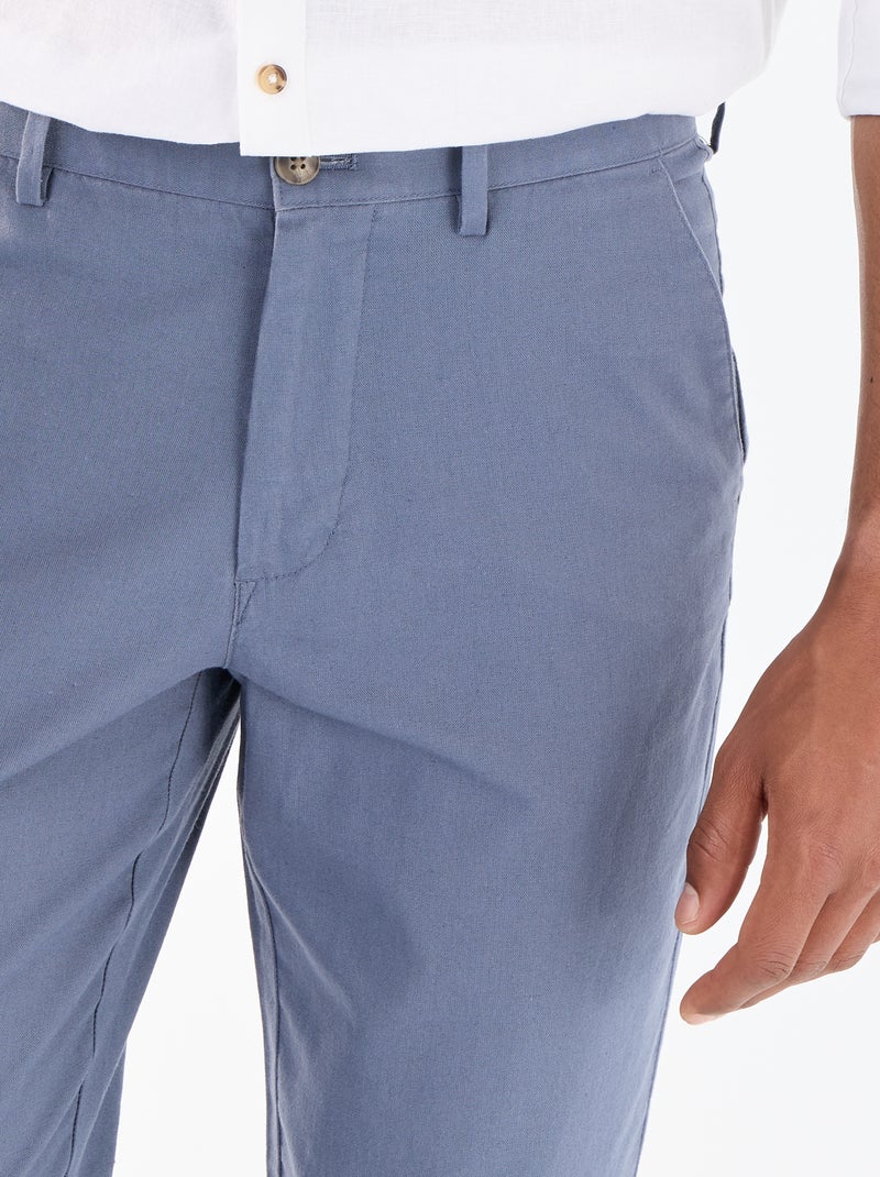 Chino uni taille standard Bleu - Kiabi