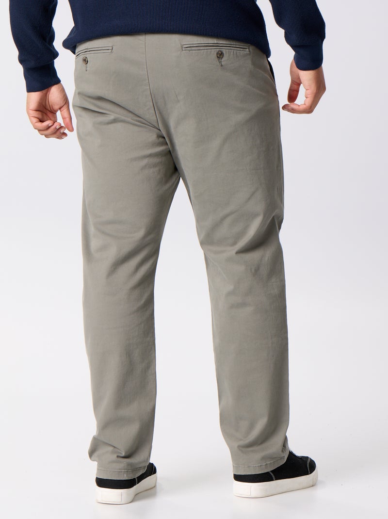 Chino uni taille standard Kaki - Kiabi