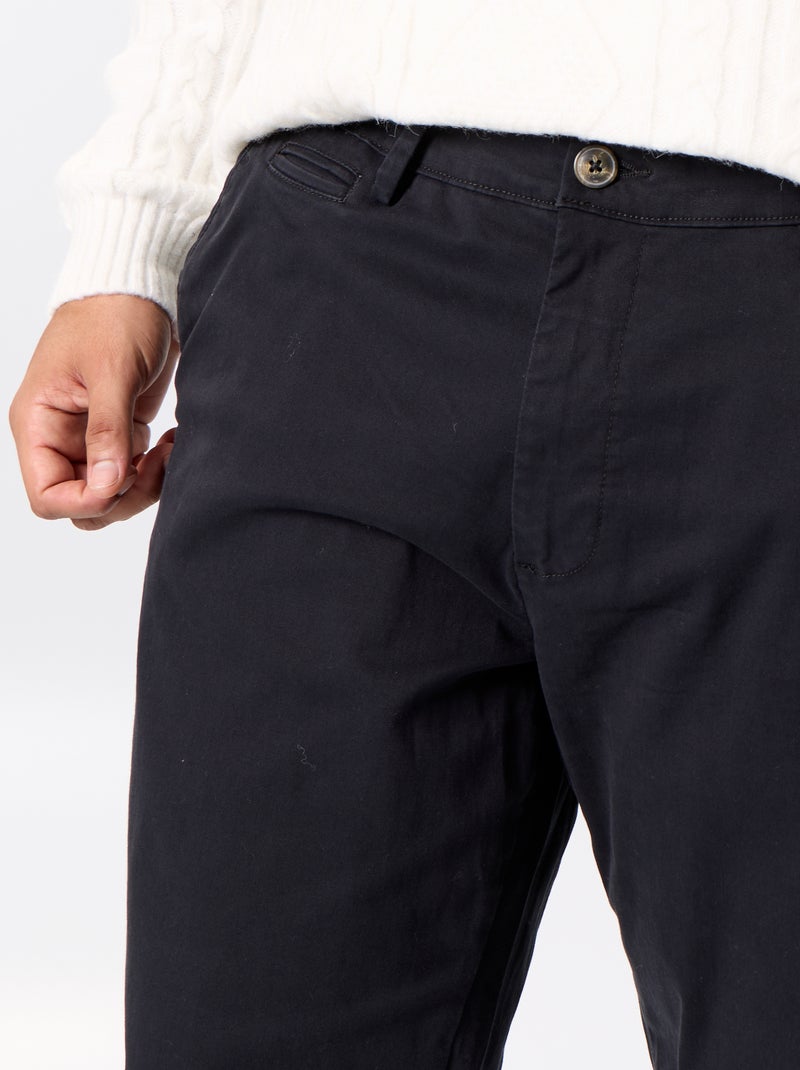 Chino uni taille standard Noir - Kiabi