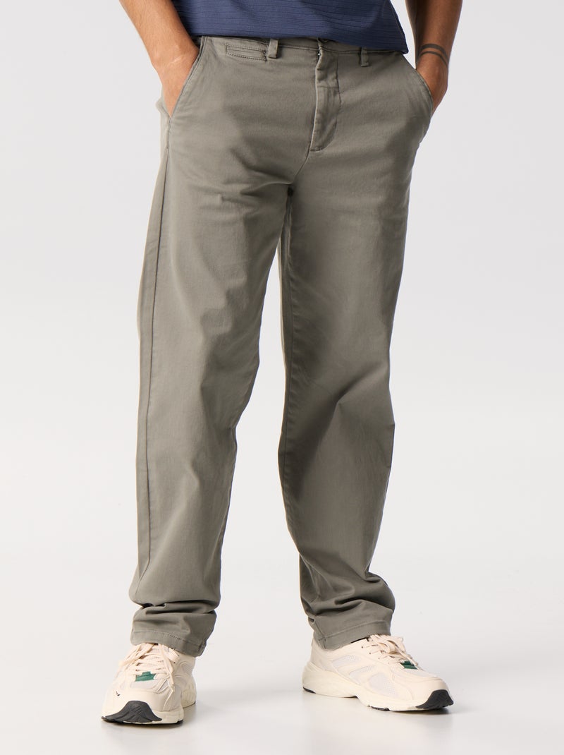 Chino uni taille standard Vert - Kiabi