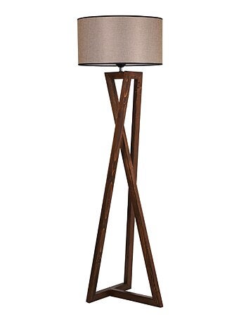 CHLOE - Lampadaire design bois et tissu