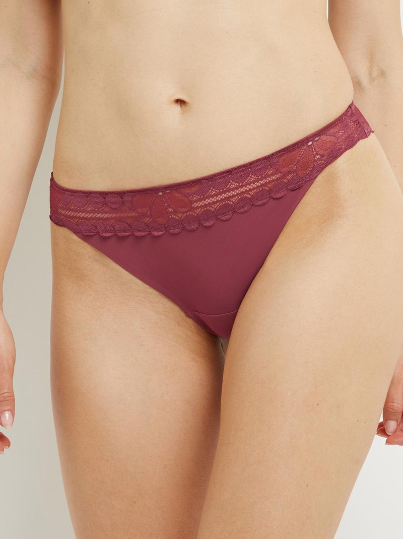 Chou tanga dentelle Rose - Kiabi