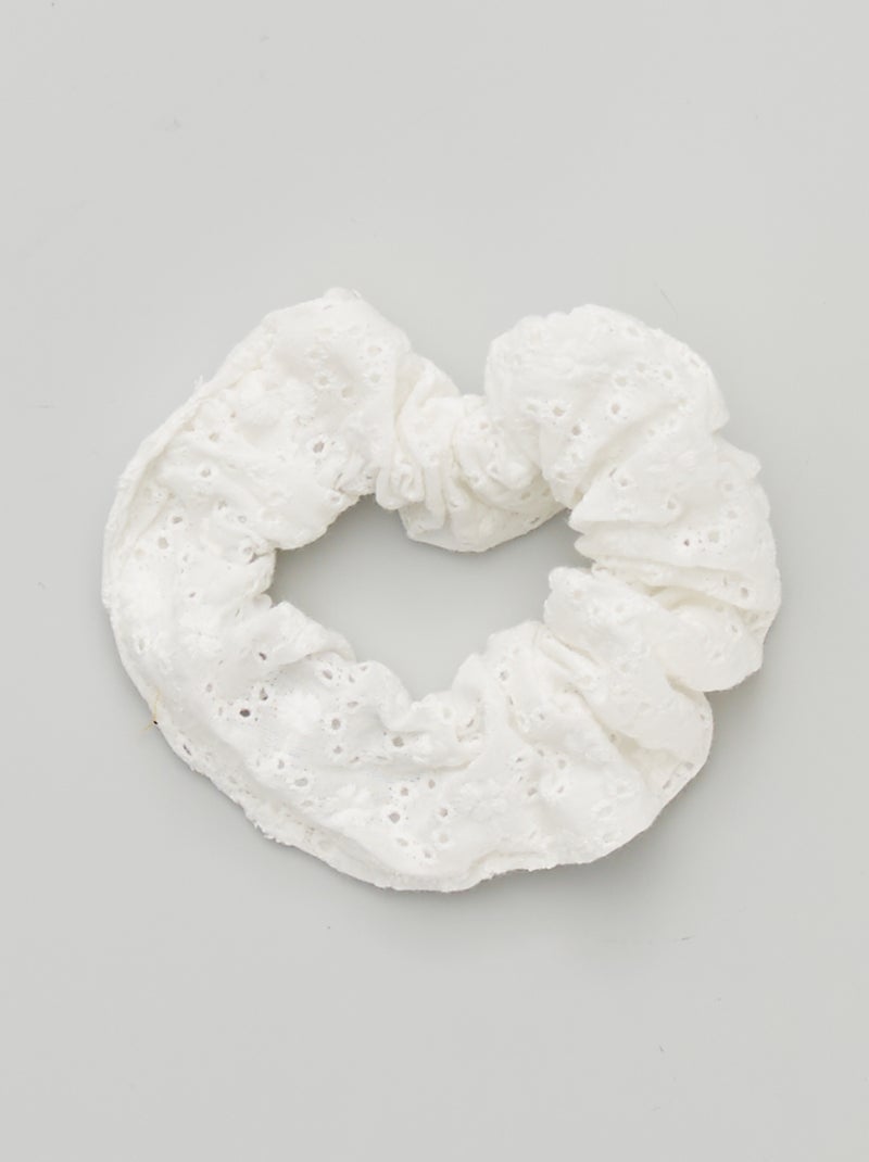 Chouchou avec broderies anglaises blanc - Kiabi