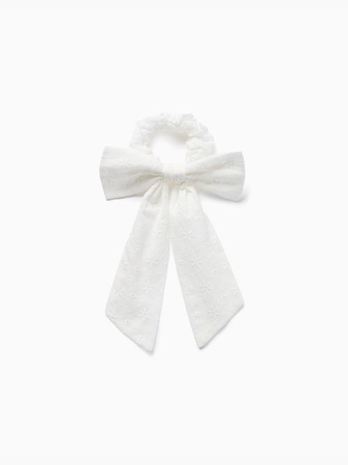 Chouchou avec nœud en broderie anglaise - Kiabi