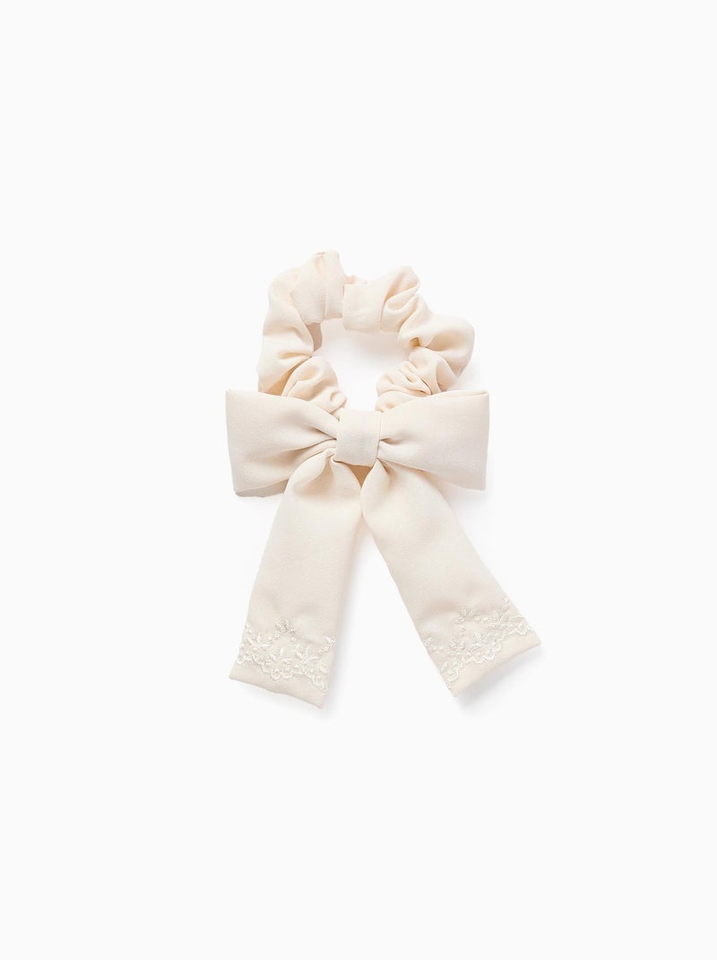 Chouchou avec Nœud et Broderie Blanc - Kiabi