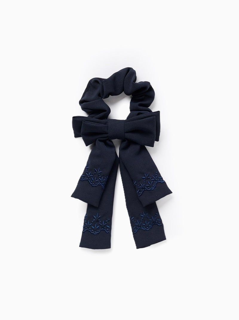 Chouchou avec Nœud et Broderie Bleu foncé - Kiabi