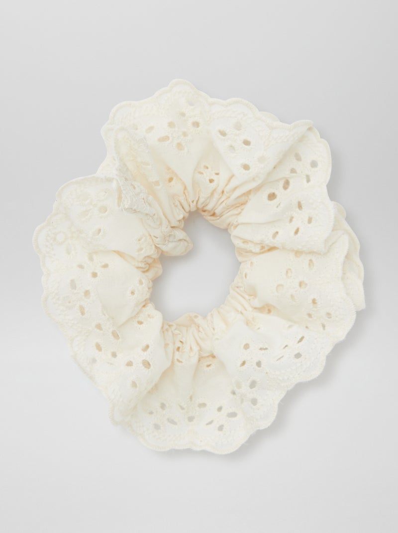 Chouchou broderie anglaise Blanc - Kiabi