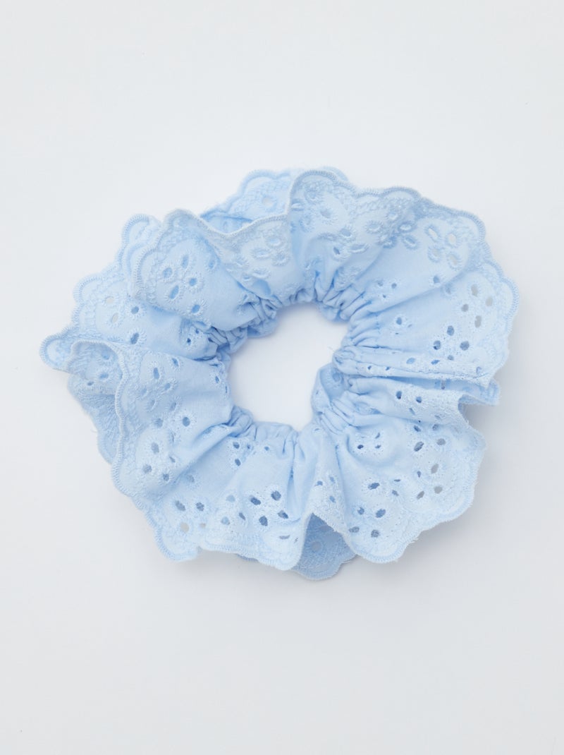 Chouchou broderie anglaise Bleu - Kiabi