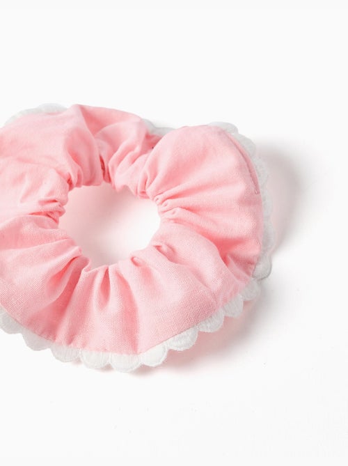 Chouchou en coton avec bord festonné - Kiabi