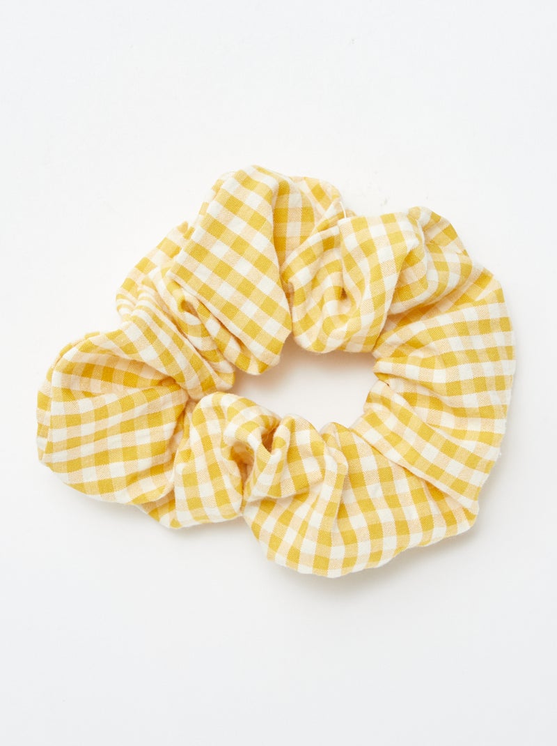 Chouchou en coton vichy JAUNE - Kiabi