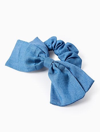 Chouchou en denim avec Nœud