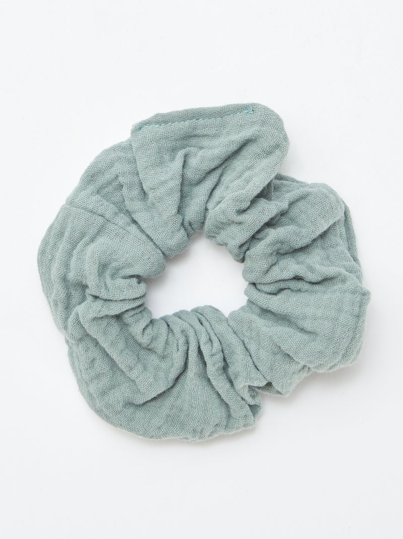 Chouchou en gaze de coton Vert - Kiabi
