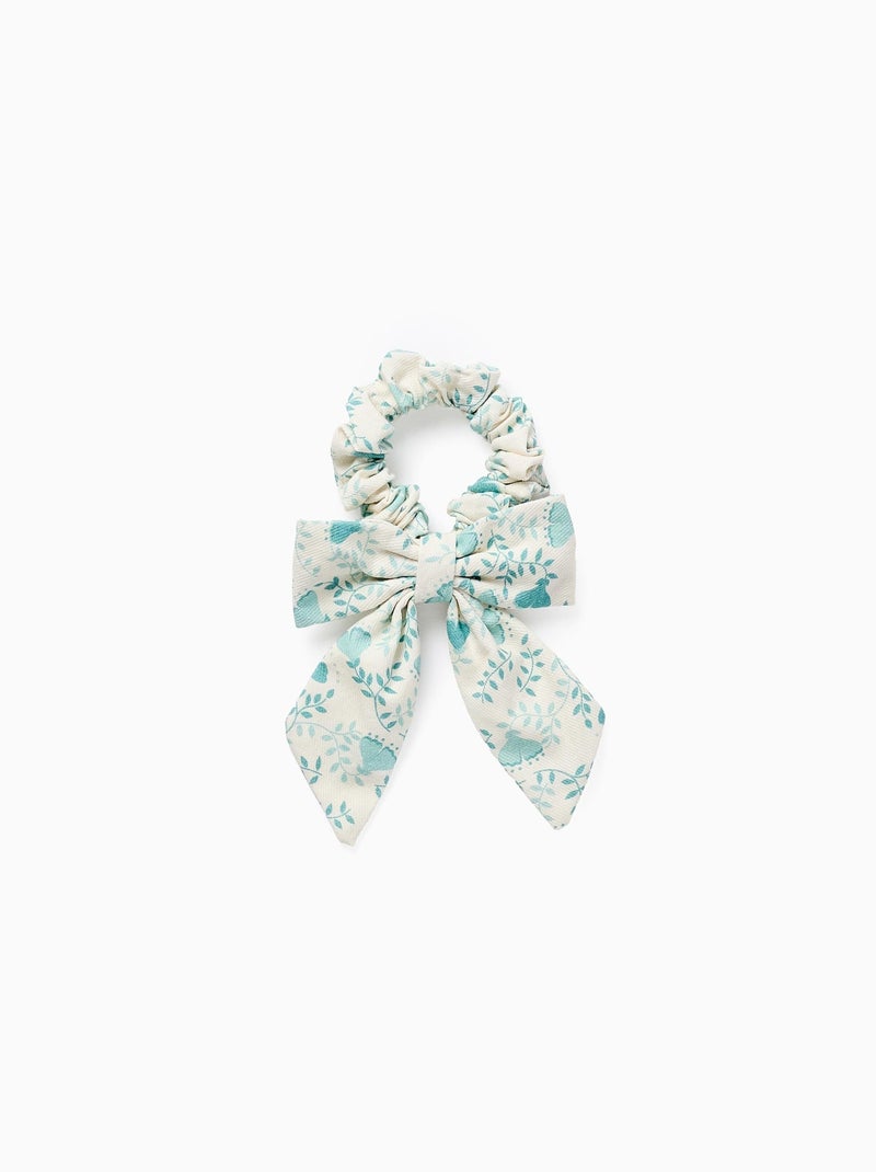 Chouchou Floral avec Nœud Beige clair - Kiabi