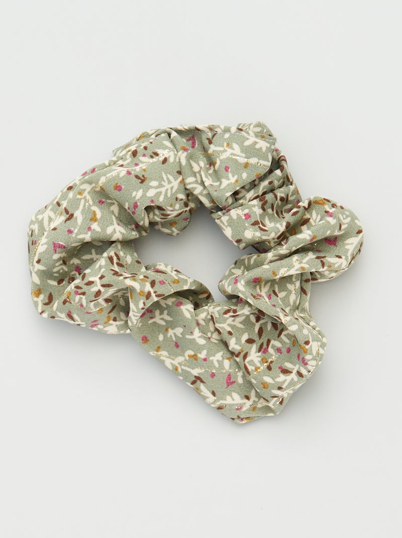 Chouchou imprimé 'fleuri' Vert/beige - Kiabi