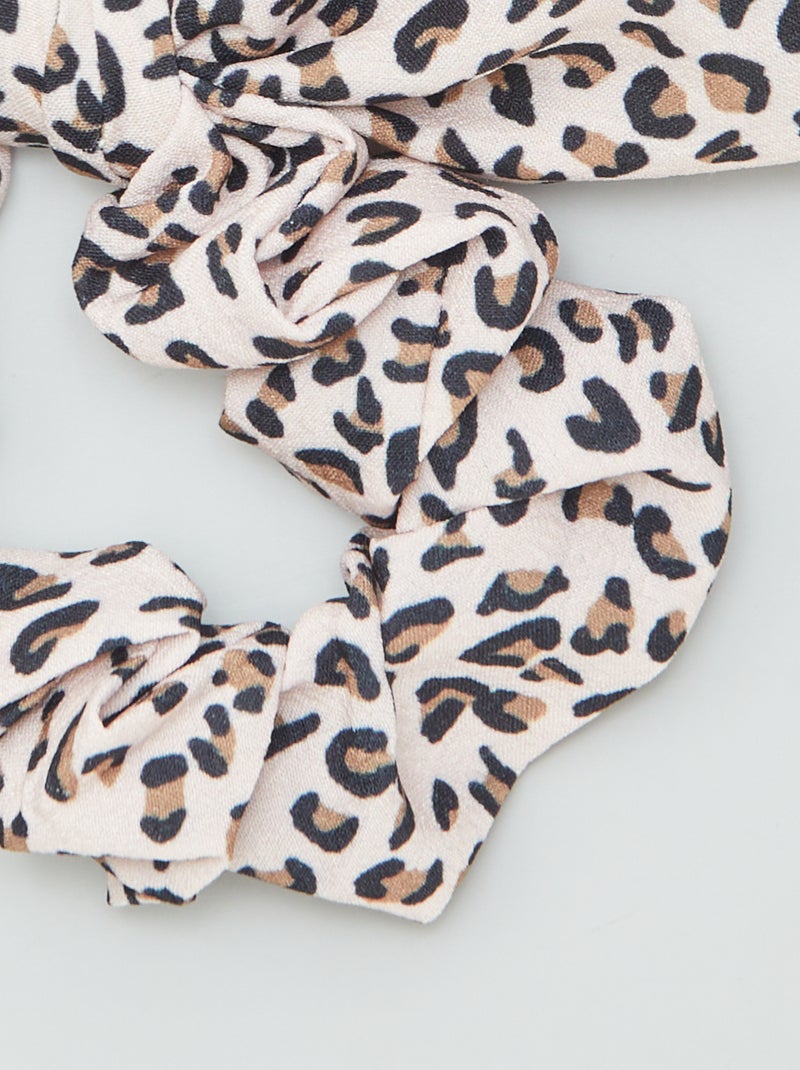 Chouchou léopard avec nœud Beige - Kiabi