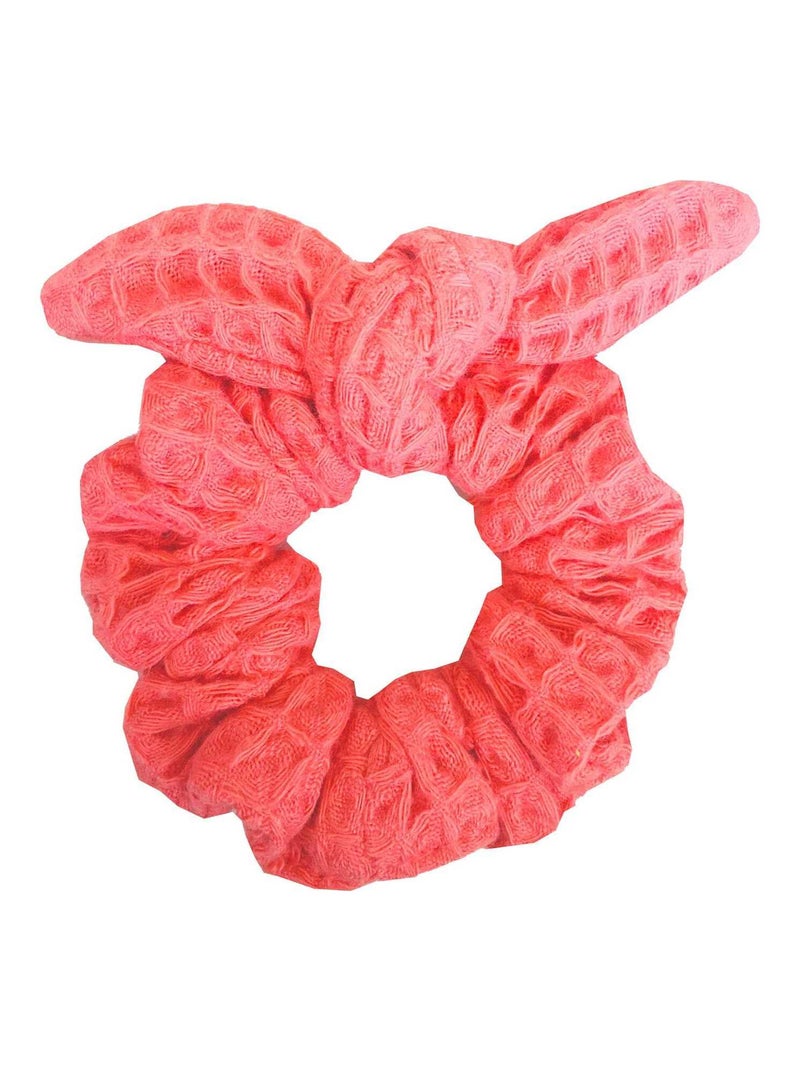 Chouchou noeud élastique, Coton nid d'abeille SEVIRA KIDS Orange corail - Kiabi