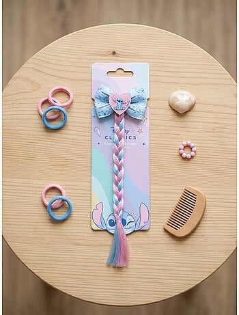 Chouchou tresse avec figurine stitch disney