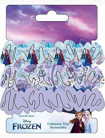 Chouchous cheveux enfant La Reine des Neiges Elsa & Anna : lot de 3