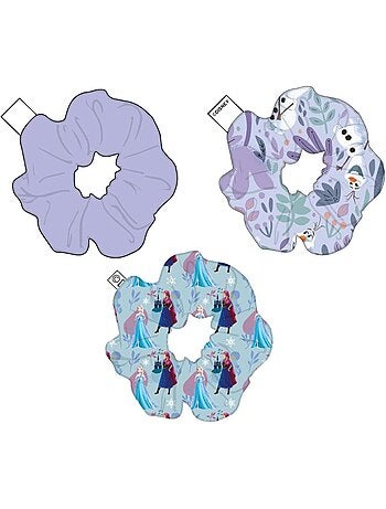 Chouchous cheveux enfant La Reine des Neiges Elsa & Anna : lot de 3