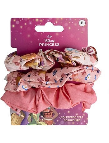 Chouchous cheveux enfant Princesses Disney multicolores : lot de 3