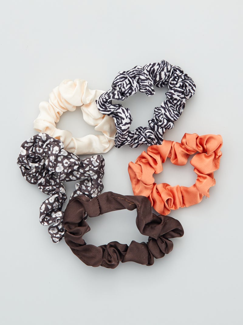 Chouchous fantaisie - Lot de 5 Beige/orange/marron - Kiabi