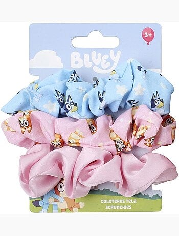 Chouchous tissu Bluey enfant : lot de 3 pour cheveux