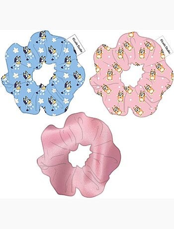 Chouchous tissu Bluey enfant : lot de 3 pour cheveux