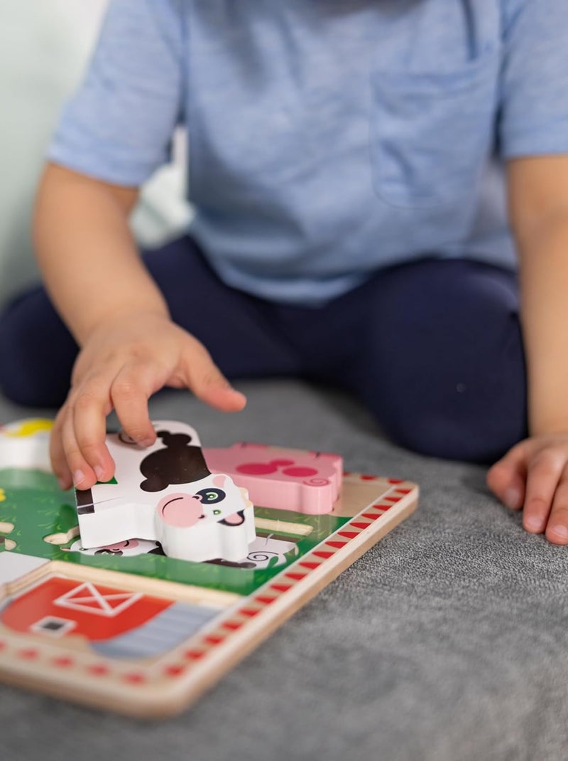 Chunky puzzle Animaux de la ferme Rouge - Kiabi