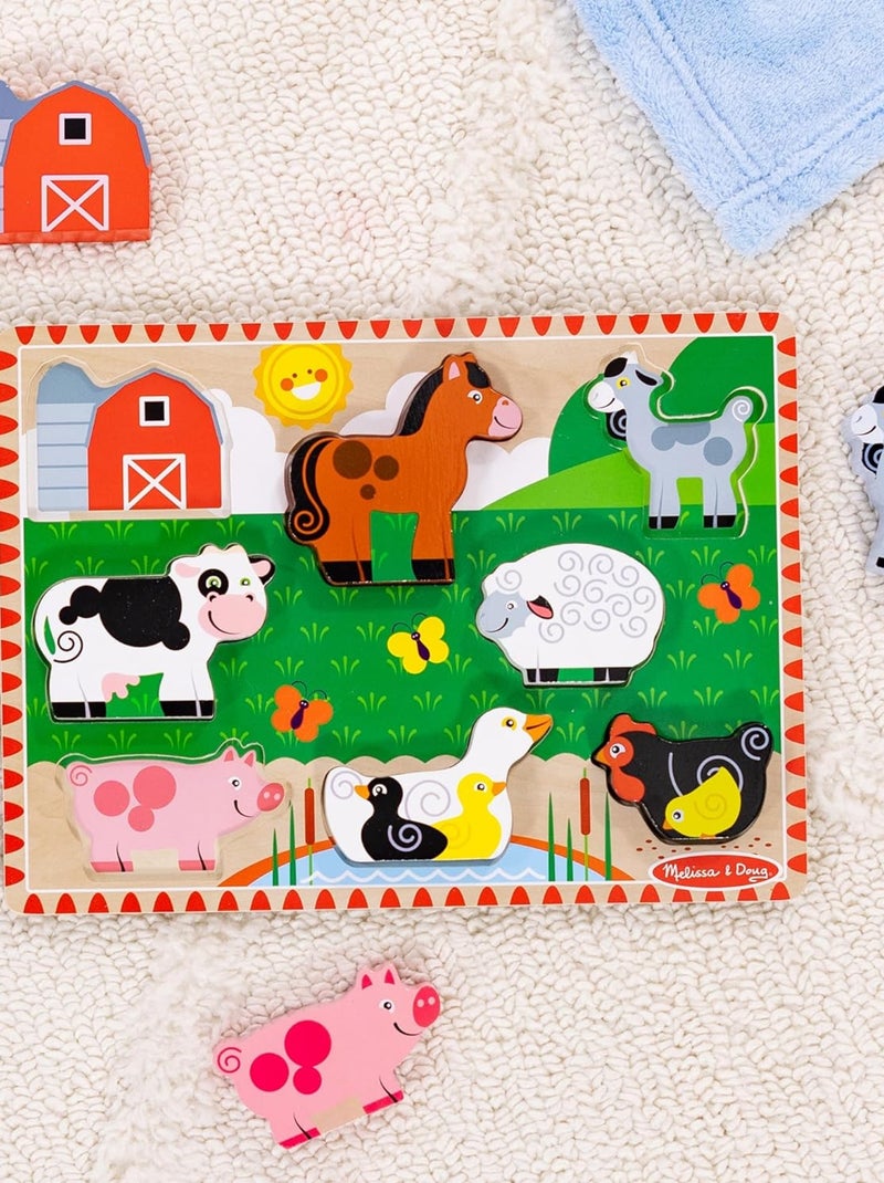 Chunky puzzle Animaux de la ferme Rouge - Kiabi