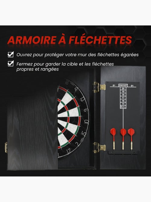 Cible de fléchettes armoire effet bois noir - Kiabi