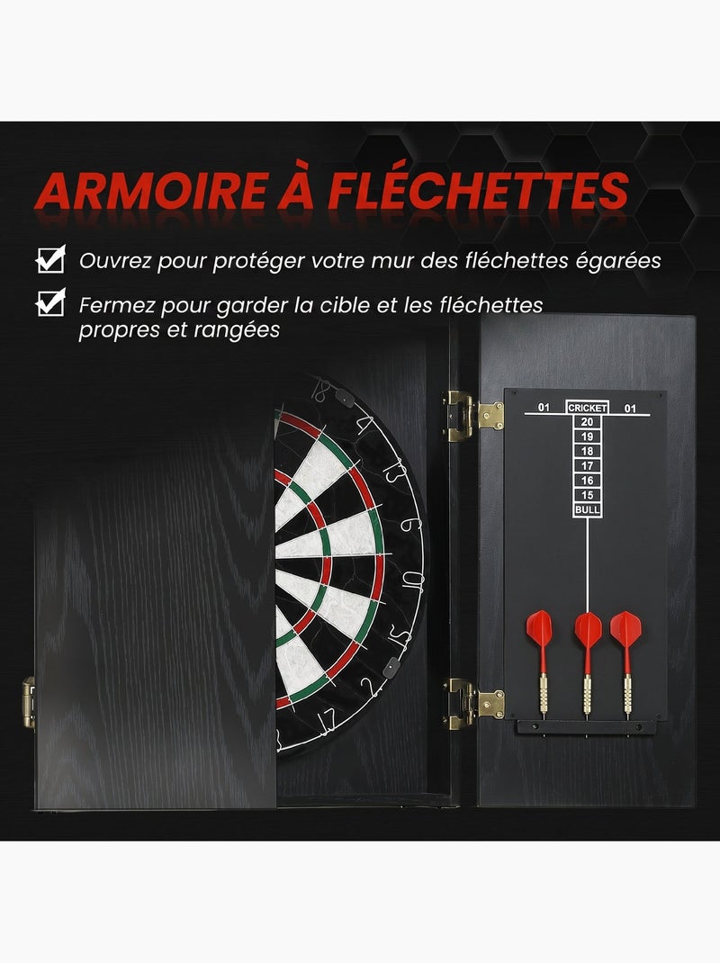Cible de fléchettes armoire effet bois noir Noir - Kiabi