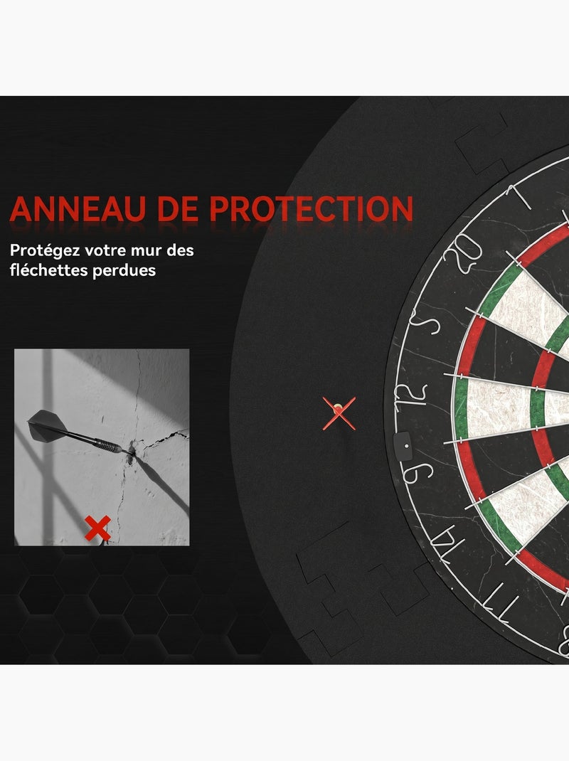 Cible de fléchettes avec anneau de protection eva noir Noir - Kiabi