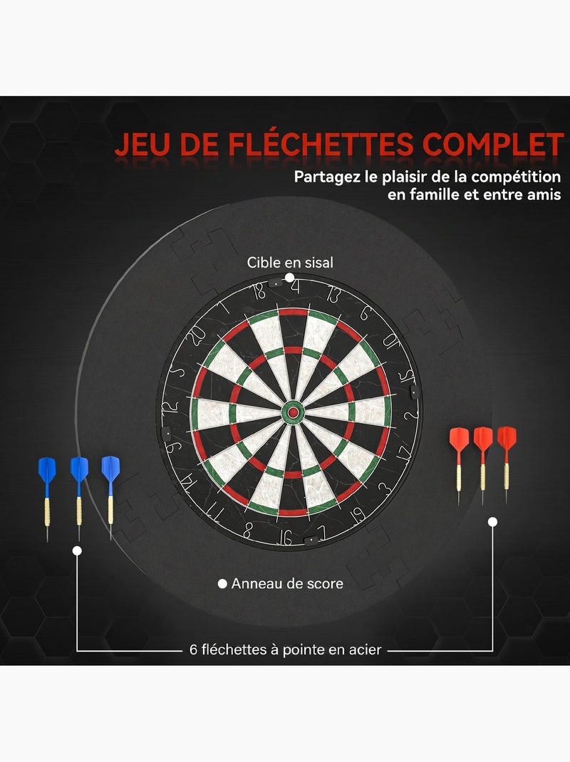 Cible de fléchettes avec anneau de protection eva noir Noir - Kiabi
