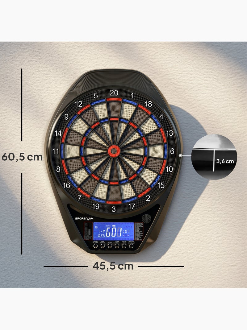 Cible jeu de fléchettes électronique 34 jeux grand écran led Noir - Kiabi