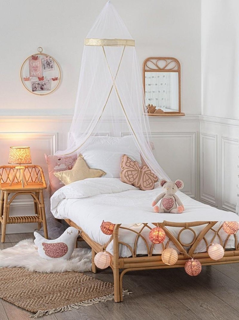 Ciel de lit bordure dorée Blanc - Kiabi