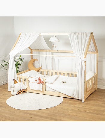 Ciel de lit cabane en gaze de coton duo 330 cm