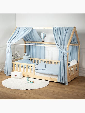 Ciel de lit cabane en gaze de coton duo 330 cm