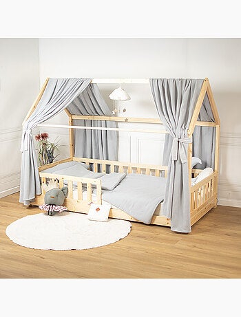 Ciel de lit cabane en gaze de coton duo 330 cm