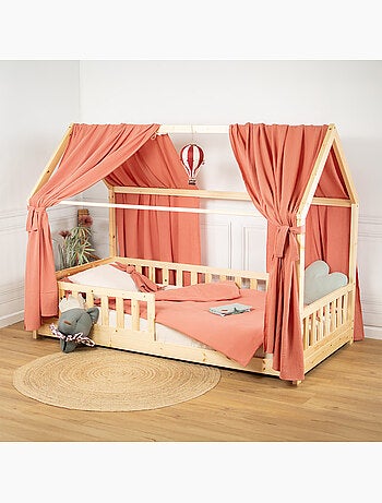 Ciel de lit cabane en gaze de coton duo 330 cm