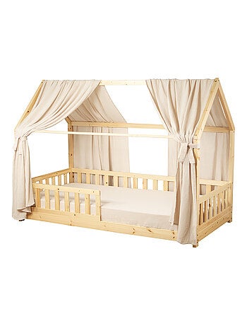 Ciel de lit cabane en gaze de coton duo 360 cm