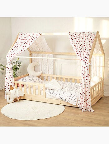 Ciel de lit cabane en gaze de coton duo 360 cm