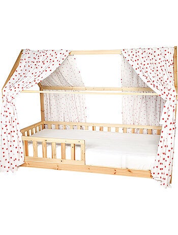 Ciel de lit cabane en gaze de coton duo 360 cm