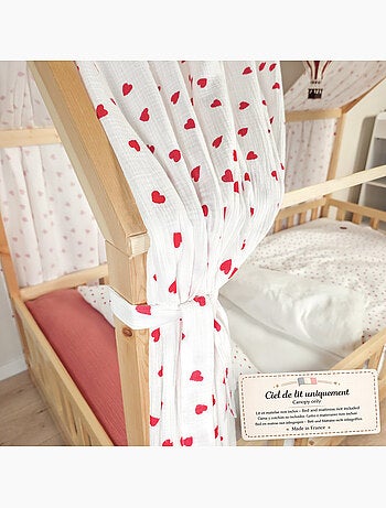 Ciel de lit cabane en gaze de coton duo 360 cm