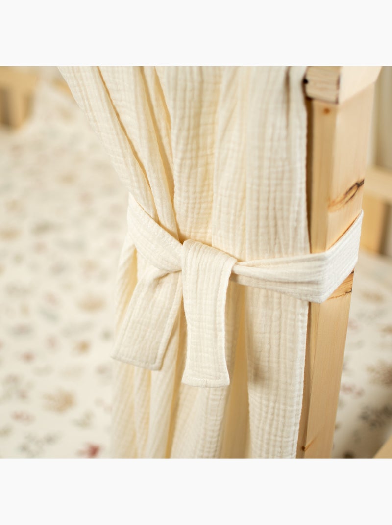 Ciel de lit cabane en gaze de coton duo 360 cm Ecru - Kiabi