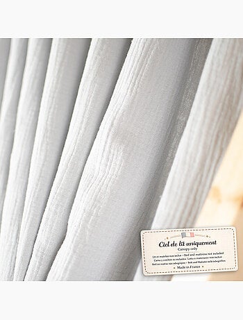 Ciel de lit cabane en gaze de coton duo 360 cm