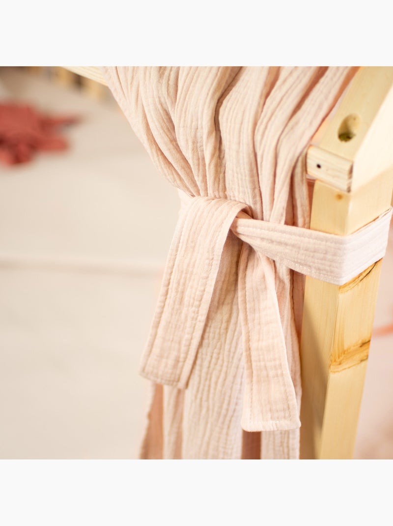 Ciel de lit cabane en gaze de coton duo 360 cm Orange clair - Kiabi