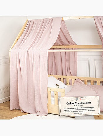 Ciel de lit cabane en gaze de coton duo 360 cm