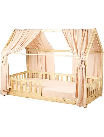 Ciel de lit cabane en gaze de coton duo 390 cm