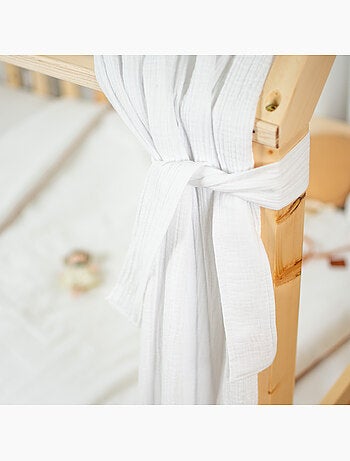 Ciel de lit cabane en gaze de coton duo 420 cm