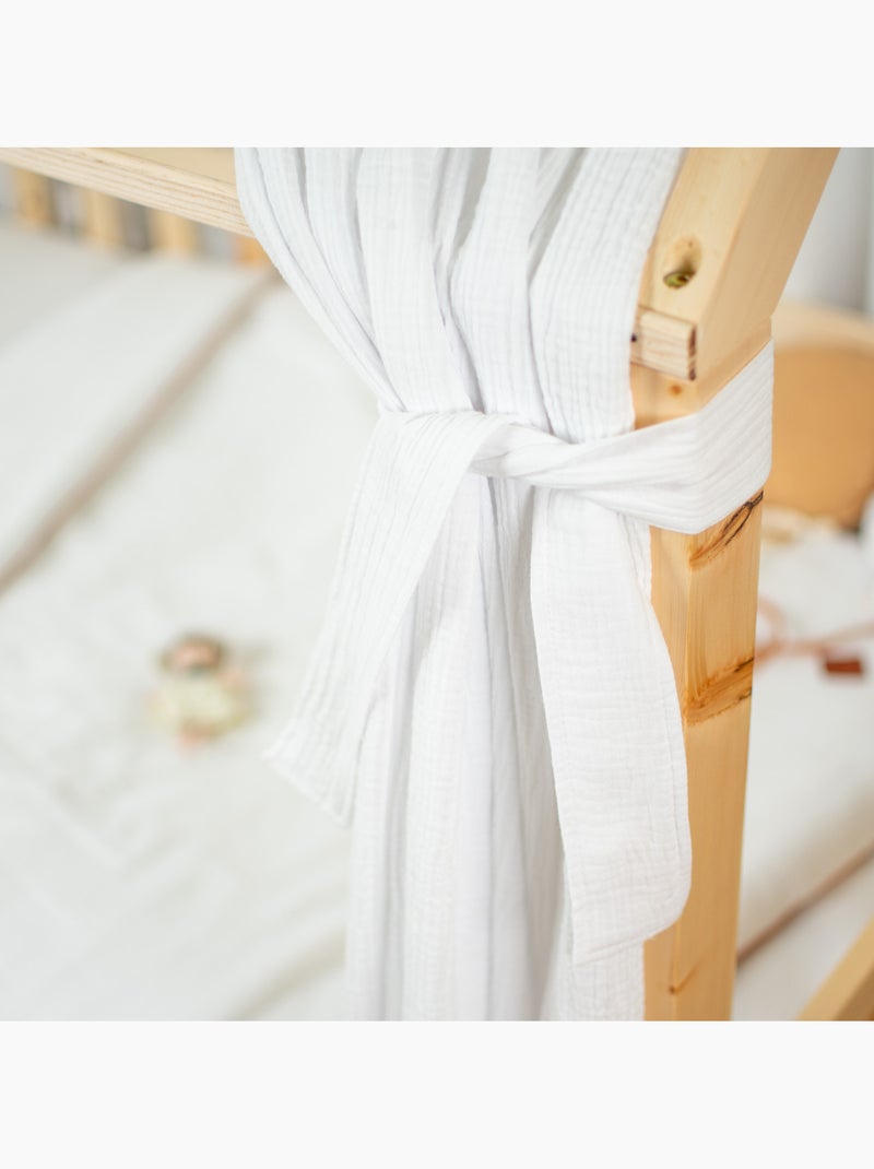 Ciel de lit cabane en gaze de coton duo 420 cm Blanc - Kiabi